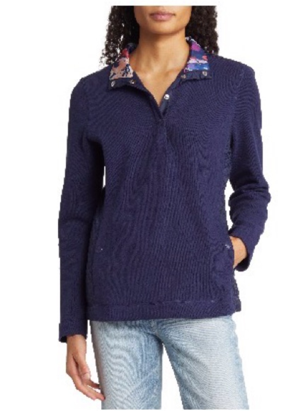 Tommy Bahama Half-Snap Pullover in Blue Jean Size XS